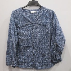 Cato Plus Size Button-Down Blue/White Size 18/20W